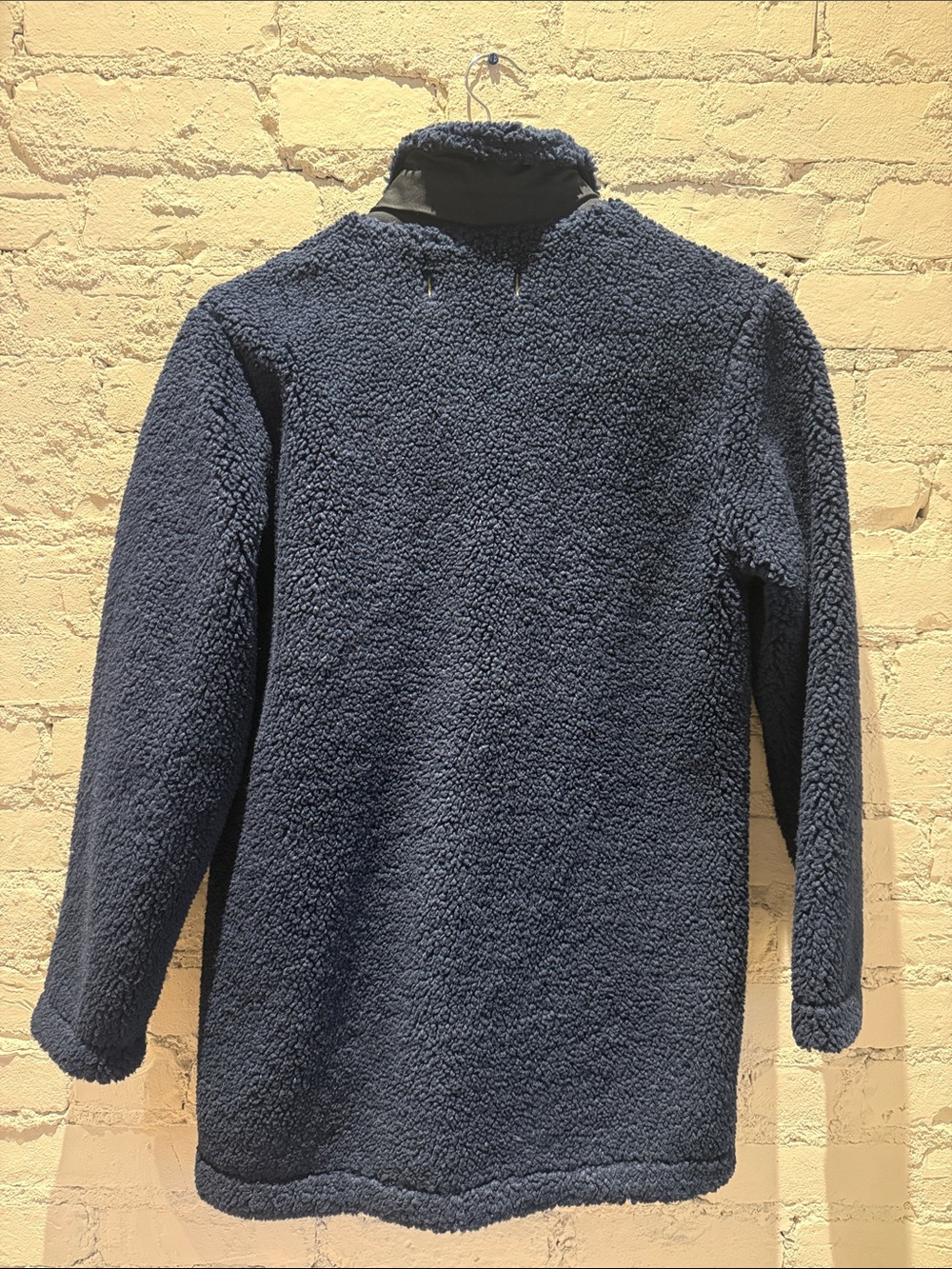 Women's Navy Sherpa Button-Front Bomber Jacket - Picture 3 of 3
